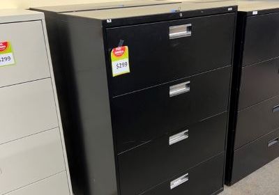 Black 4 Drawer File Cabinet