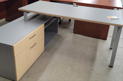 Lowboy Desk Maple & Gray